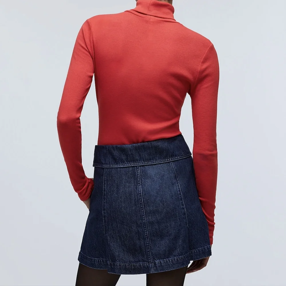 MADEWELL DENIM FOLDOVER-WAIST MINI SKIRT - Picture 2 of 4